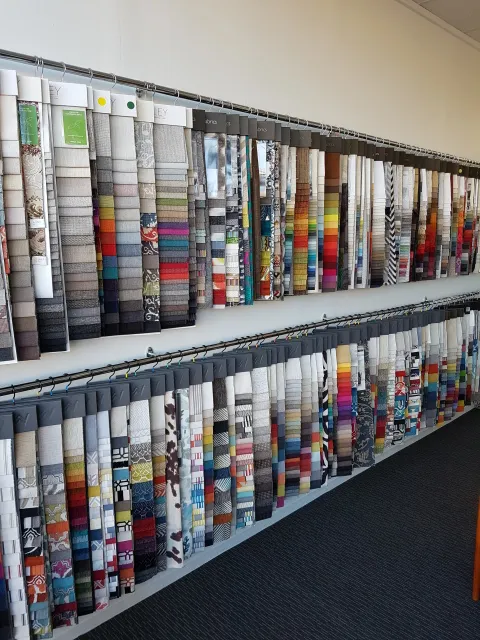 Upholstery fabric swatch library at the Signature Upholstery showroom in Canberra